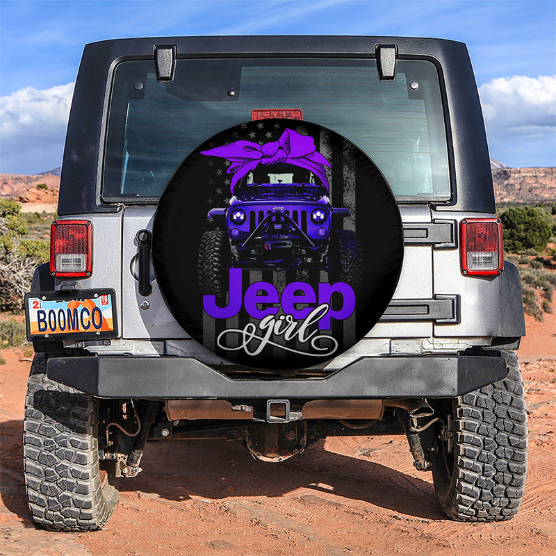 Purple Jeep Girl Car Spare Tire Covers Gift For Campers
