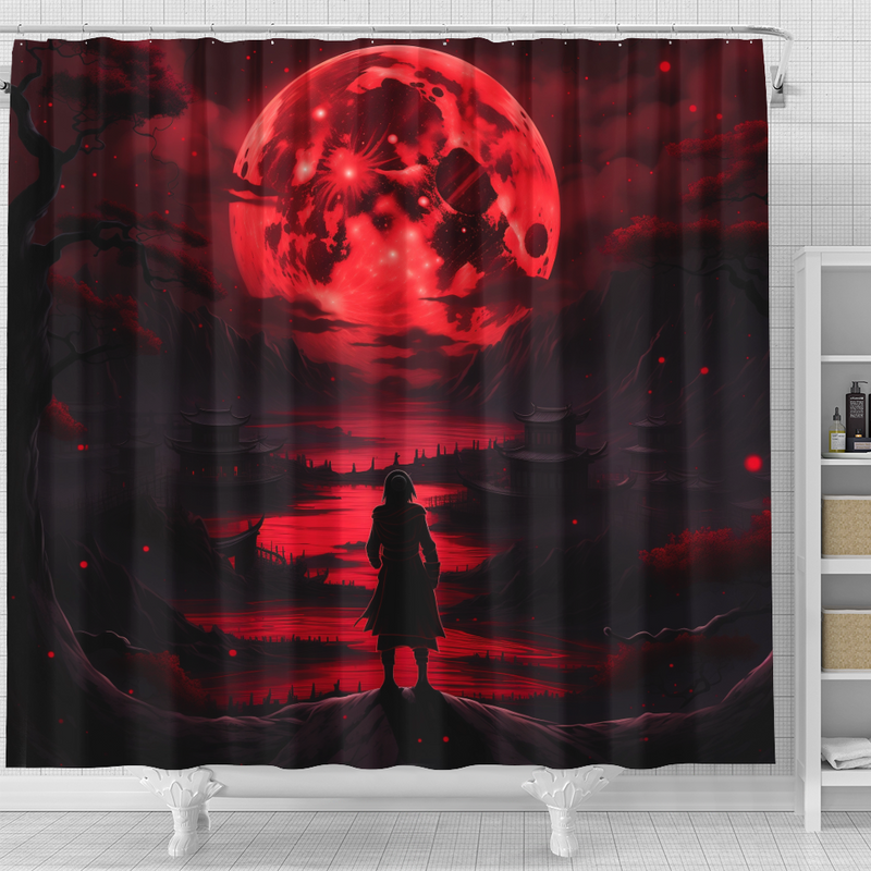 Red Moon Shower Curtain