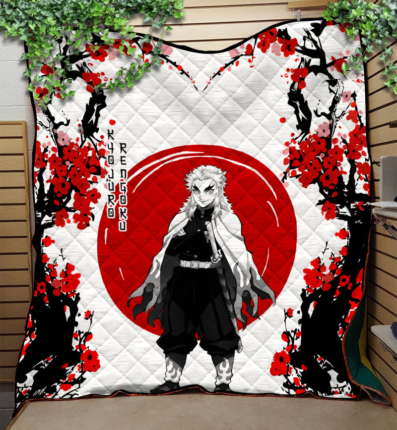 Rengoku Demon Slayer Anime Japan Style Quilt Blanket