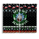 Rick And Morty Christmas Window Curtain