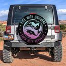 Ride With Unicorn Swim With Mermaid Car Spare Tire Cover
