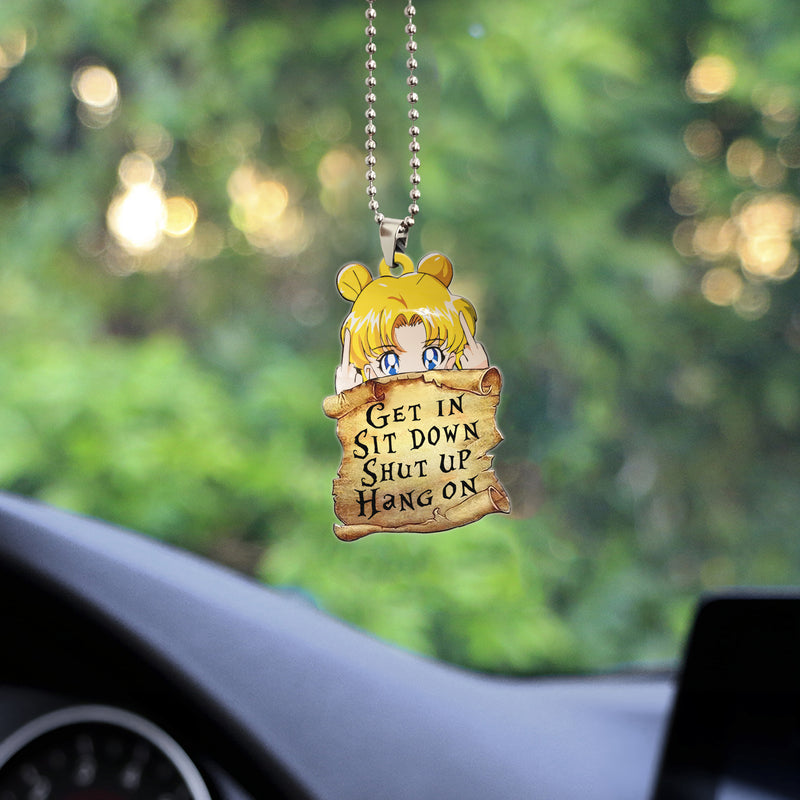Sailor Moon Get In Sit Down Shut Up Hang On Car Ornament Custom Car Accessories Decorations