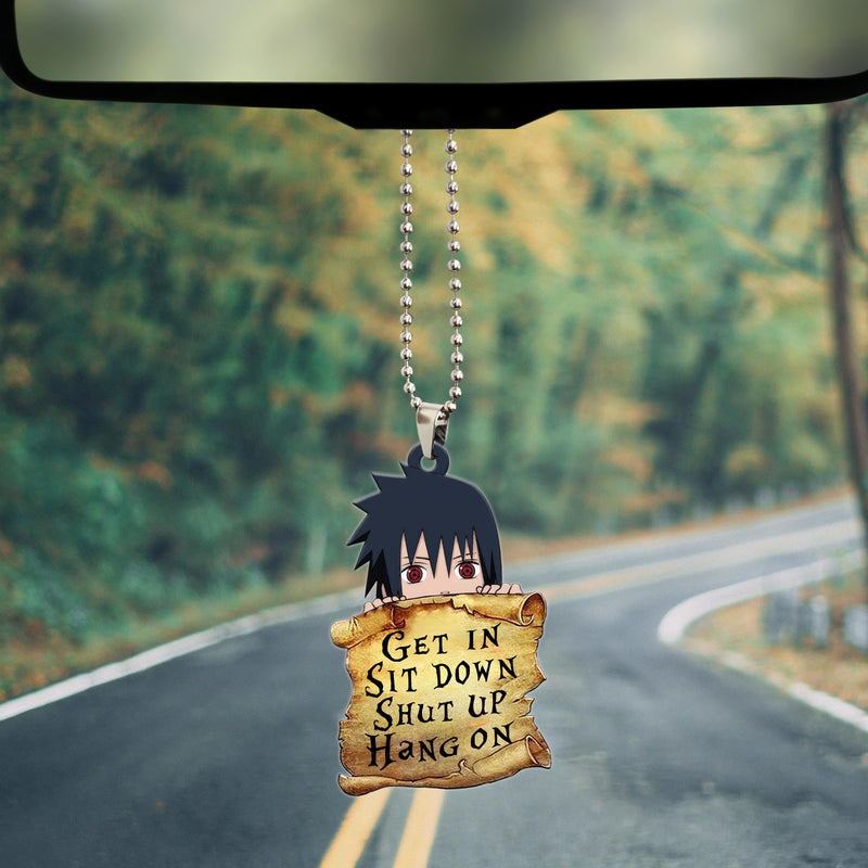 Sasuke Get In Sit Down Shut Up Hang On Anime Car Ornament Custom Car Accessories Decorations