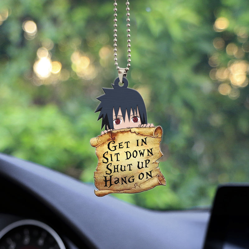 Sasuke Get In Sit Down Shut Up Hang On Anime Car Ornament Custom Car Accessories Decorations