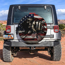 Skull American Flag Car Spare Tire Cover