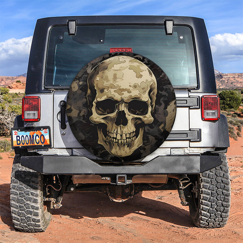 Skull Camouflage Jeep Car Spare Tire Covers Gift For Campers