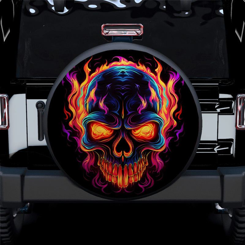 Skull Colorfull Car Spare Tire Cover