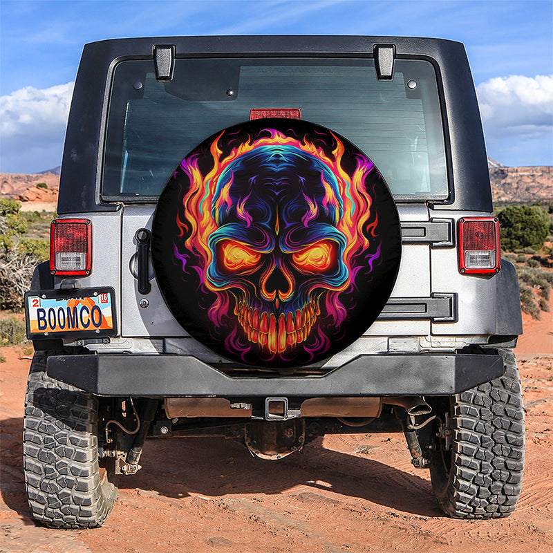Skull Colorfull Car Spare Tire Cover