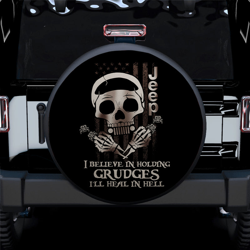 Skull Jeep US I Believe In Holding Grudges Car Spare Tire Cover