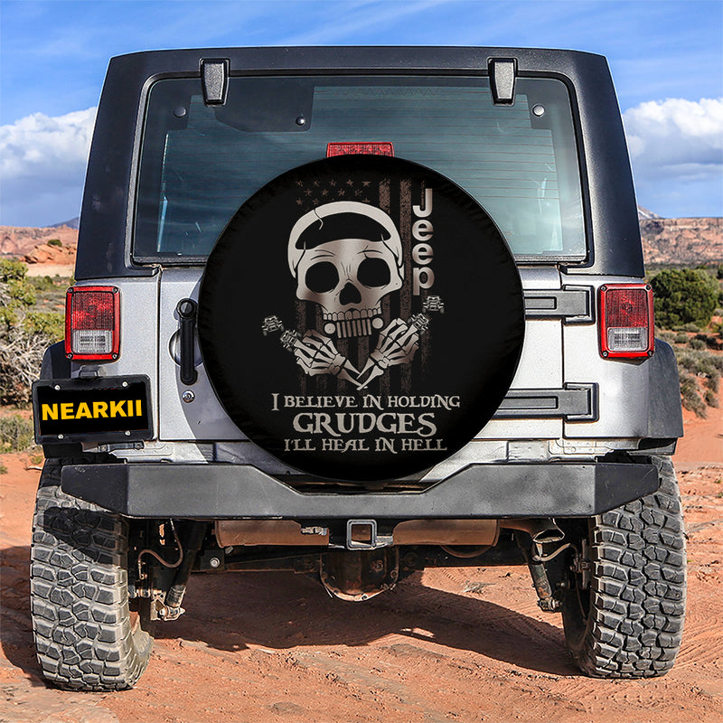 Skull Jeep US I Believe In Holding Grudges Car Spare Tire Cover