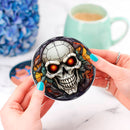 Skull Christmas Stained Glass Drink Coasters