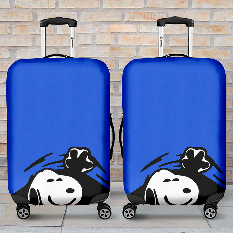 Snoopy Hidding Blue Luggage Cover Suitcase Protector