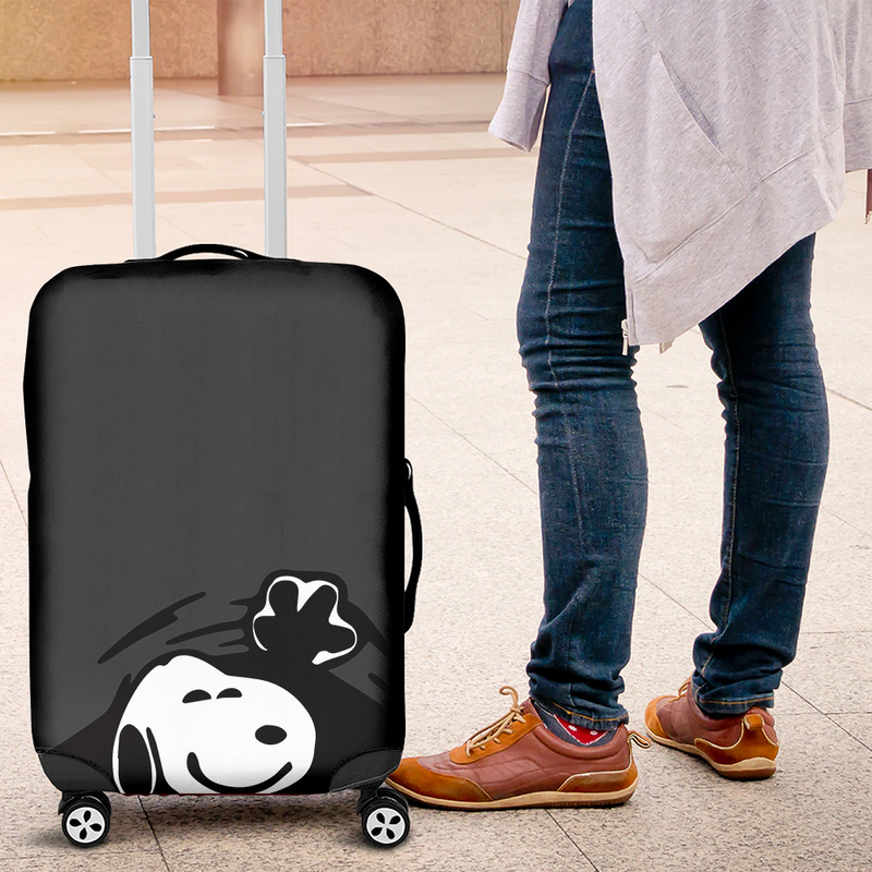 Snoopy Hidding Gray Luggage Cover Suitcase Protector