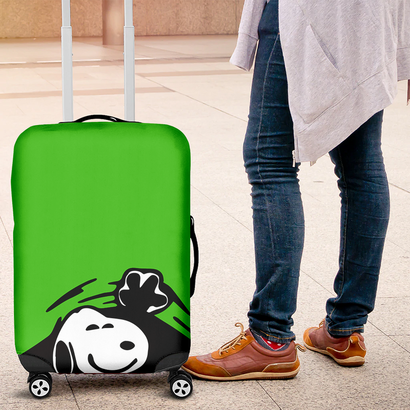 Snoopy Hidding Green Luggage Cover Suitcase Protector