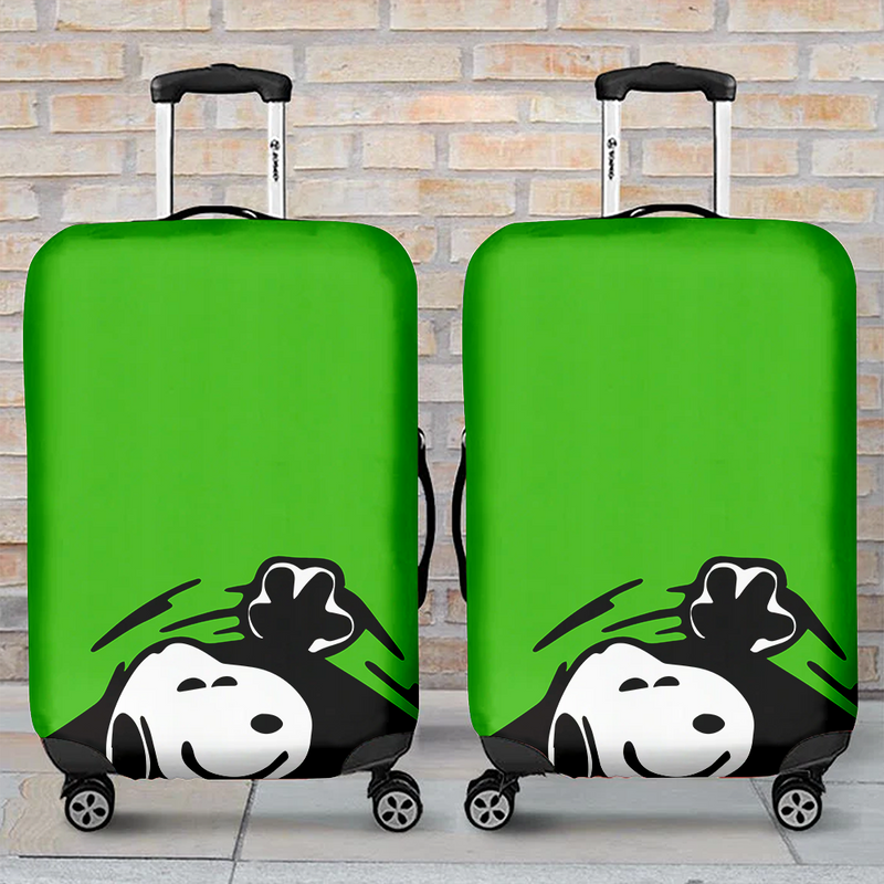 Snoopy Hidding Green Luggage Cover Suitcase Protector