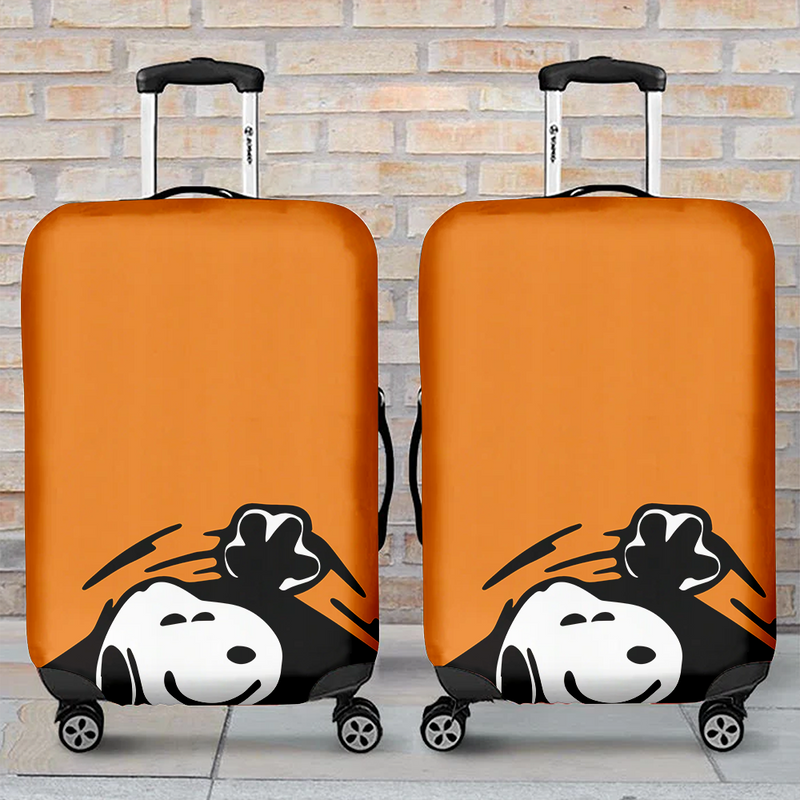 Snoopy Hidding Orange Luggage Cover Suitcase Protector