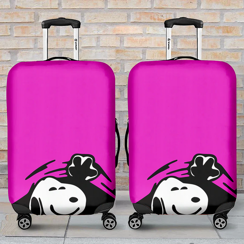 Snoopy Hidding Pink Luggage Cover Suitcase Protector