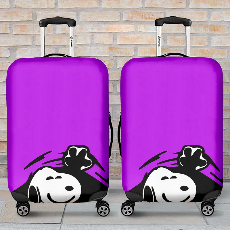 Snoopy Hidding Purple Luggage Cover Suitcase Protector