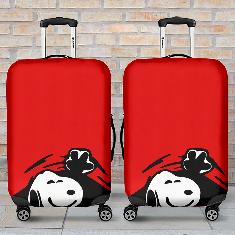 Snoopy Hidding Red Luggage Cover Suitcase Protector