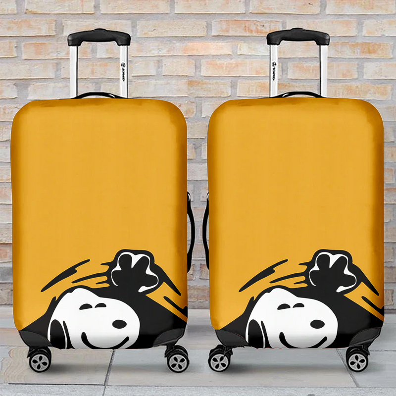 Snoopy Hidding Yellow Luggage Cover Suitcase Protector