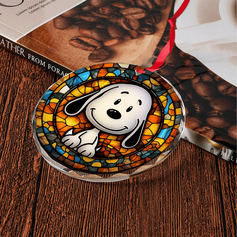 Snoopy Stained Glass Ornament