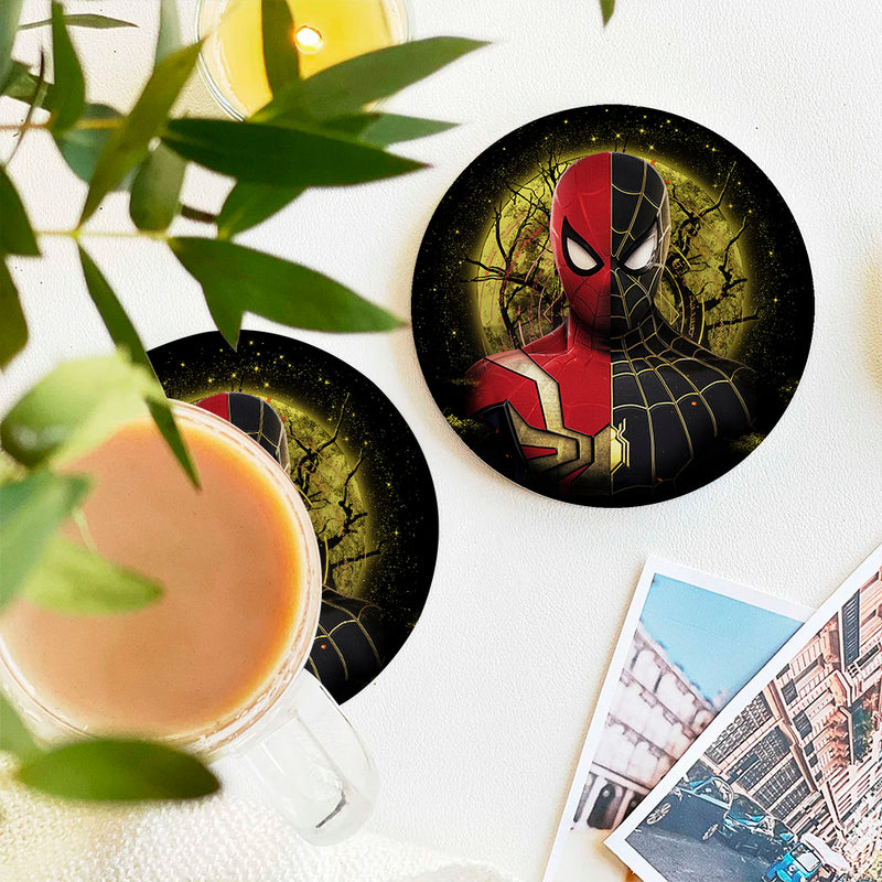 Spiderman Black Suit No Way Home Moonlight Ceramic Drink Coasters