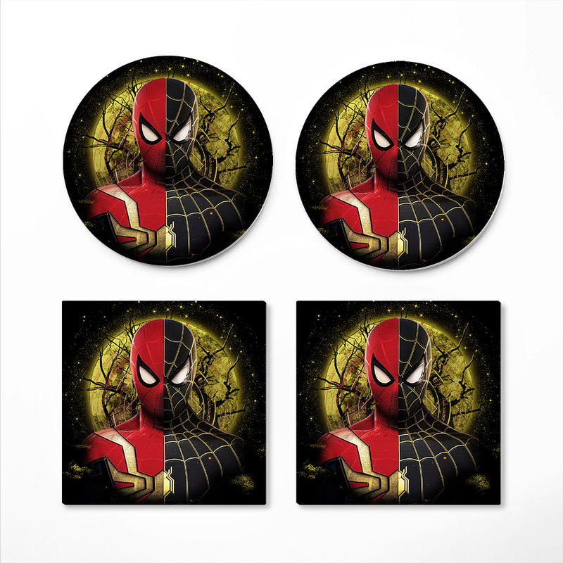 Spiderman Black Suit No Way Home Moonlight Ceramic Drink Coasters