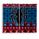 Spiderman Christmas Blue Window Curtain