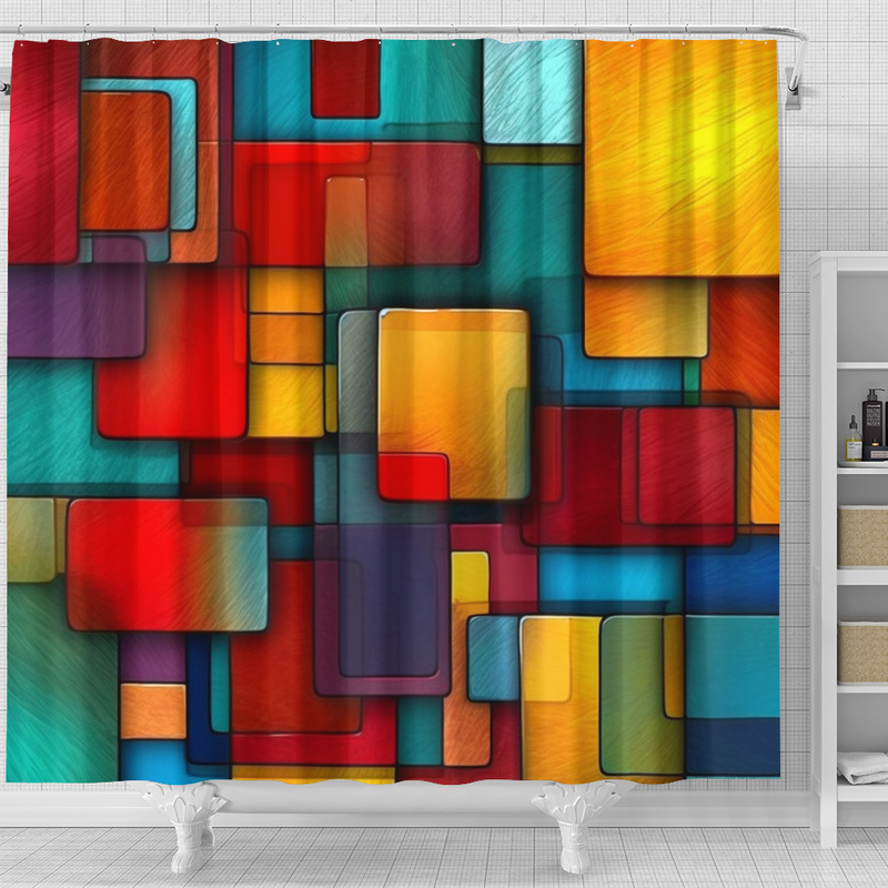 Spuare Color Shower Curtain