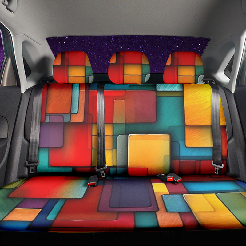 Square Design Car Back Seat Covers Decor Protectors