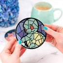 Squirtle Christmas Stained Glass Drink Coasters