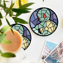 Squirtle Christmas Stained Glass Drink Coasters
