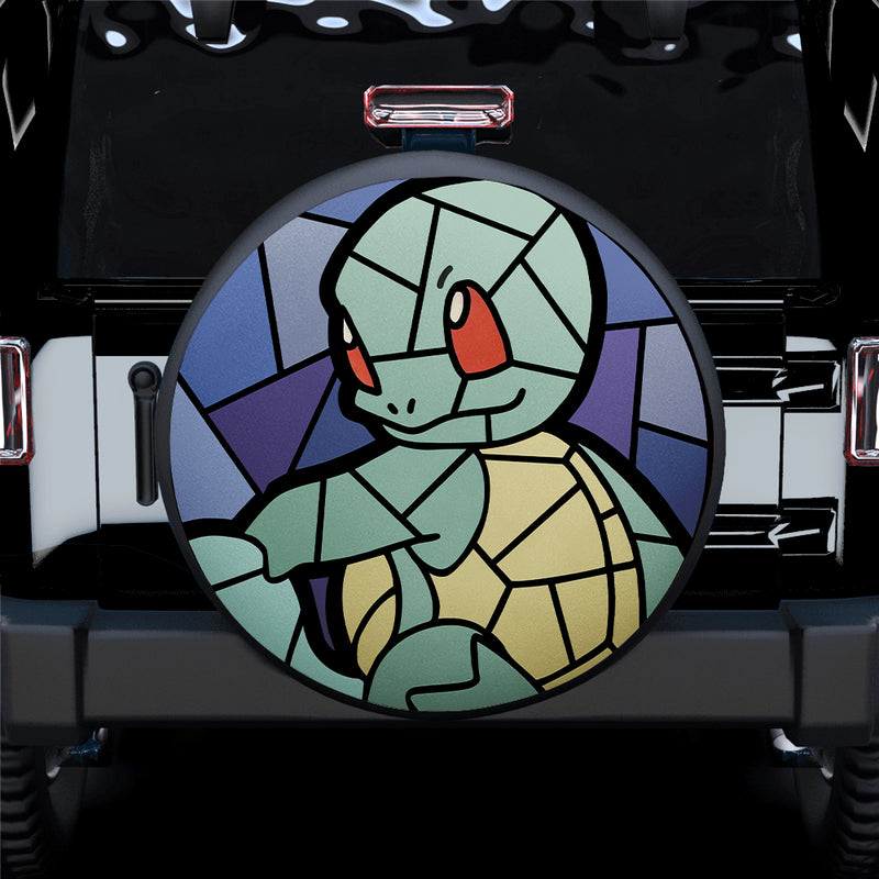 Squirtle Stained Glass Pokemon Car Spare Tire Covers Gift For Campers