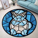 Squirtle Sunglasses Stained Glass Round Rug