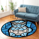 Squirtle Sunglasses Stained Glass Round Rug