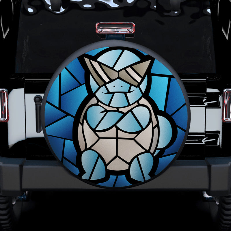 Squirtle Sun Pokemon Stained Glass Car Spare Tire Covers Gift For Campers