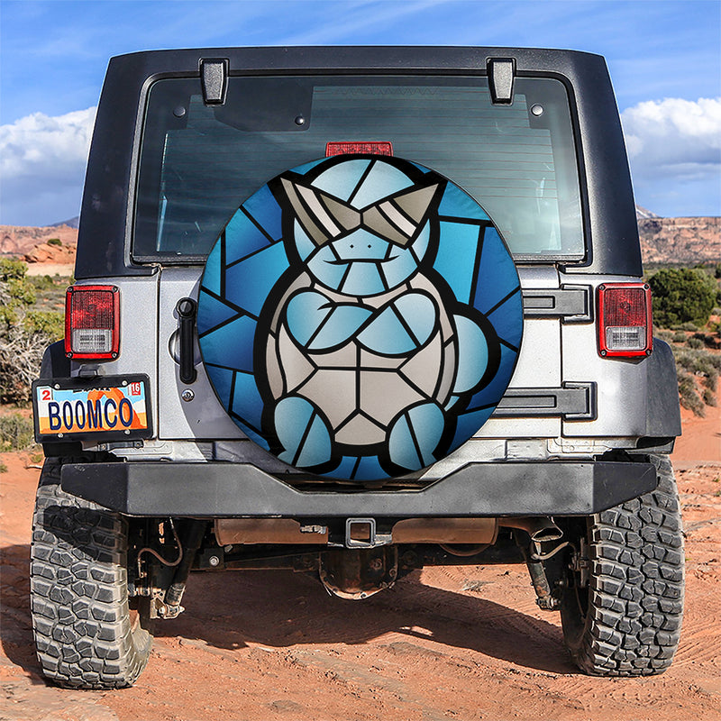 Squirtle Sun Pokemon Stained Glass Car Spare Tire Covers Gift For Campers