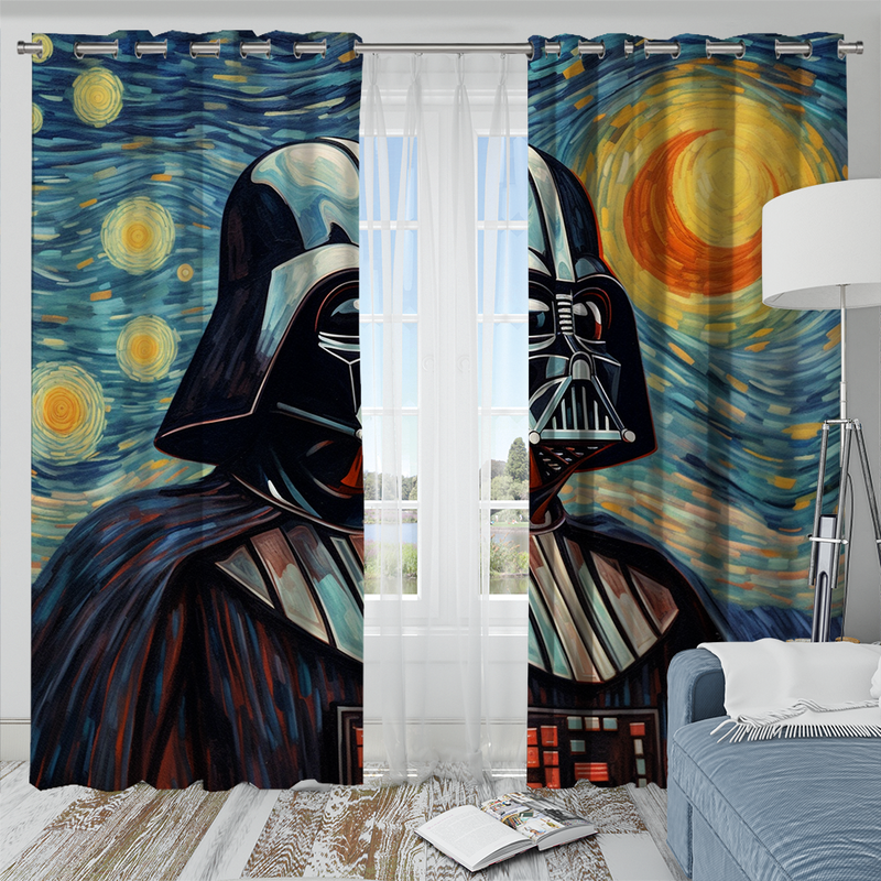 Darth Vader Starry Night Window Curtain