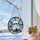 Stormtrooper Round Stained Glass Window Hanging Panel Suncatcher