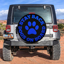 Stay Back Dogs On Board Blue Car Spare Tire Cover