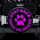 Stay Back Dogs On Board Pink Car Spare Tire Cover