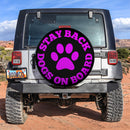 Stay Back Dogs On Board Pink Car Spare Tire Cover