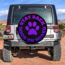 Stay Back Dogs On Board Purple Car Spare Tire Cover