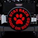 Stay Back Dogs On Board Red Car Spare Tire Cover