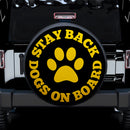 Stay Back Dogs On Board Yellow Car Spare Tire Cover