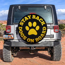 Stay Back Dogs On Board Yellow Car Spare Tire Cover