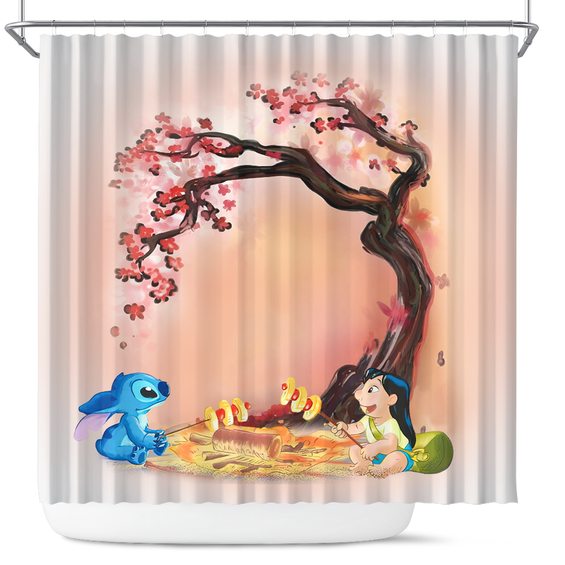 Stick And Lilo Cherry Blossom Japan Shower Curtain