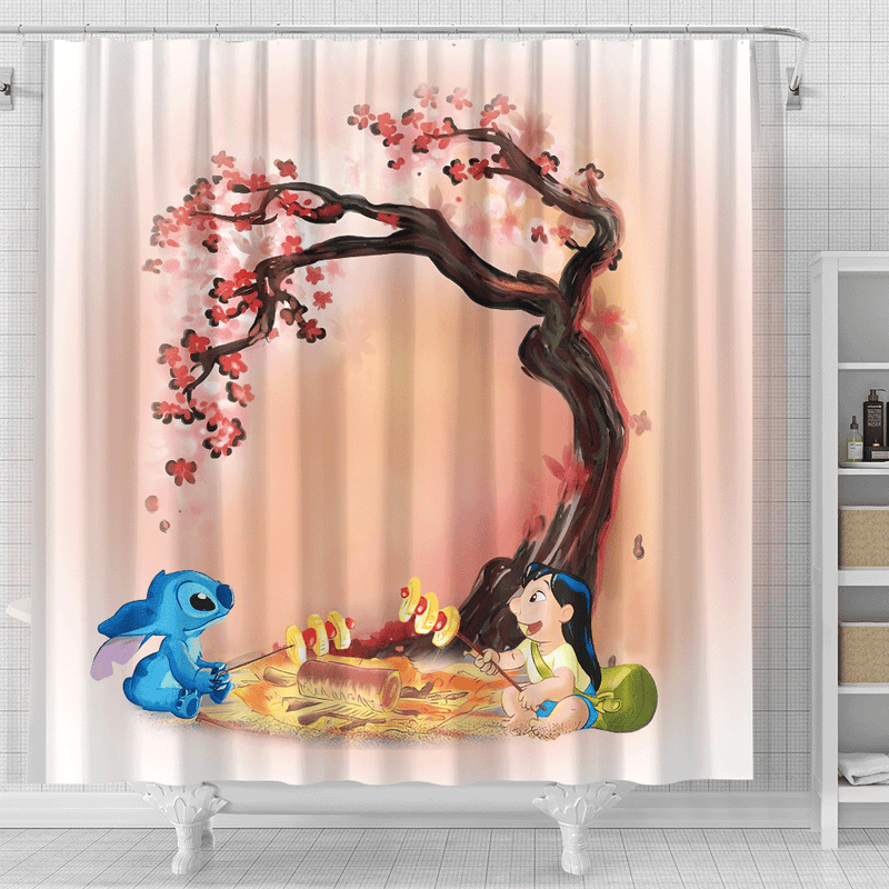 Stick And Lilo Cherry Blossom Japan Shower Curtain