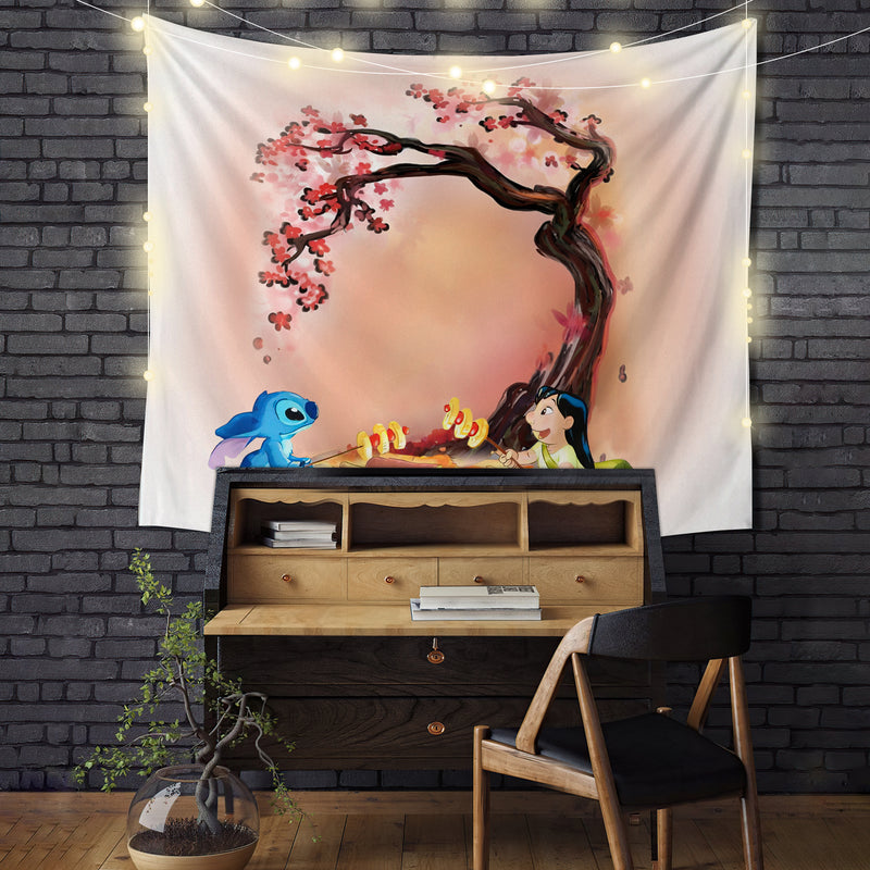 Stick And Lilo Cherry Blossom Tapestry Room Decor