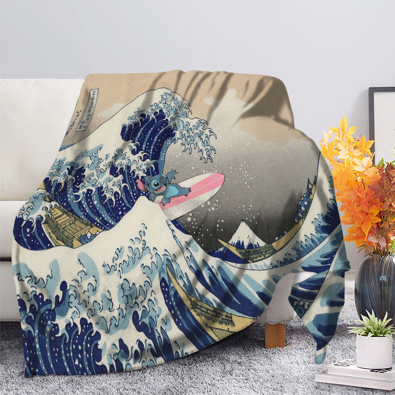 Stitch The Great Wave Premium Blanket